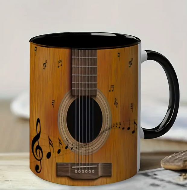 Guitar-Themed Ceramic Coffee Mug – 11oz